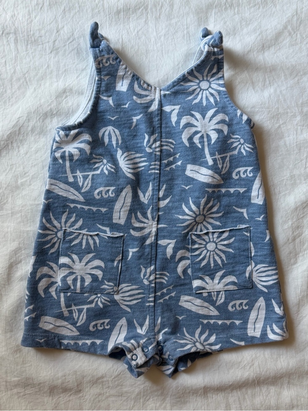 Grayson Mini Toddler 2T Blue Tropical Beach Surf Romper Shortall